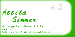 attila simmer business card